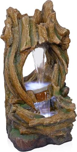 Miniatura 13 de Alpine WIN258 Fuente con ledes con motivo de cataratas de selva tropical, 41 pulgadas Gris