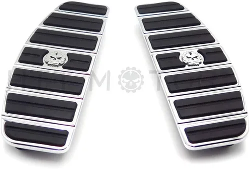 Miniatura 2 de XKH - Kit de inserción de estribo para motocicleta con calavera cromada, forma tradicional en D, compatible con TOURING FLHT FLT FLTR FLHR FLHS