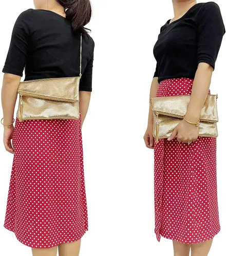 Miniatura 7 de Bolso de mano grande de malla metálica para noche, bolso convertible con borla