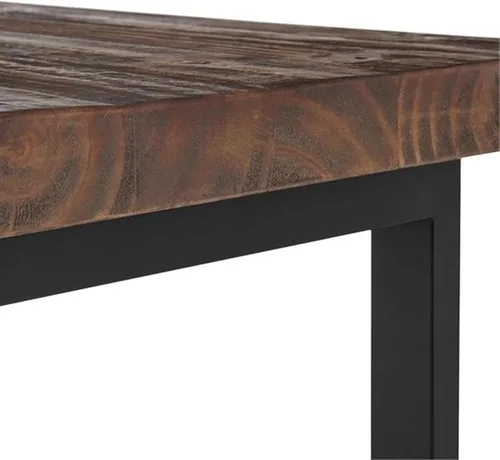 Miniatura 11 de Alaterre Furniture Pomona - Mesa auxiliar de madera maciza de 2 niveles con acabado natural y patas de metal, decoración moderna de granja