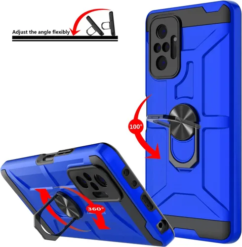 Miniatura 4 de Funda para Xiaomi Redmi Note 10 Pro, Redmi Note 10 Pro MAX con 3 protectores de pantalla de vidrio templado, soporte de anillo integrado y soporte