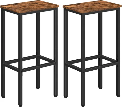 Miniatura 11 de MAHANCRIS Taburetes de bar, juego de 2 sillas de bar con reposapiés, taburetes de comedor de 2 piezas, 25.8 pulgadas de altura, taburetes de bar