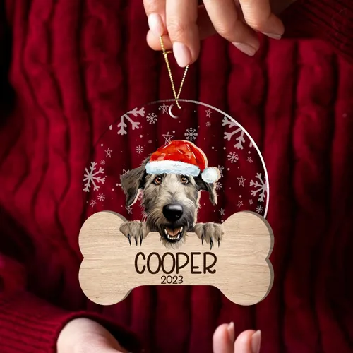 Miniatura 136 de Nazenti American Pit Bull Terrier Adorno de Navidad, adorno de perro fotográfico, adorno de perro personalizado, adornos de fotos de madera