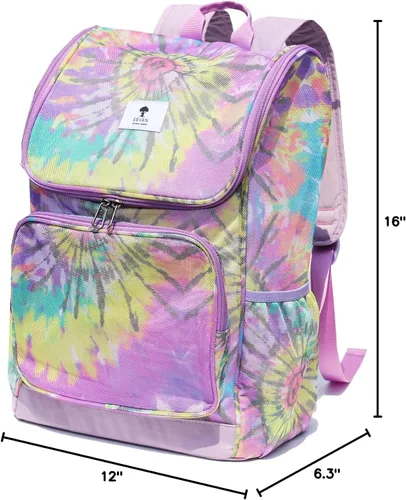 Miniatura 9 de ESVAN Mochila de malla con estampado original, bolsa transparente, paquete para universidad, playa, gimnasio, multiusos, mujeres y hombres, I, Casual