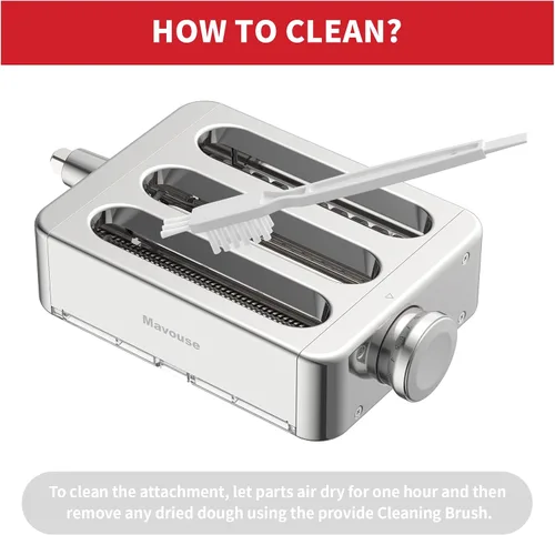Miniatura 6 de Juego de accesorios para pasta totalmente de metal 3 en 1 para batidora de pie KitchenAid, incluye rodillo de lámina de pasta, cortador