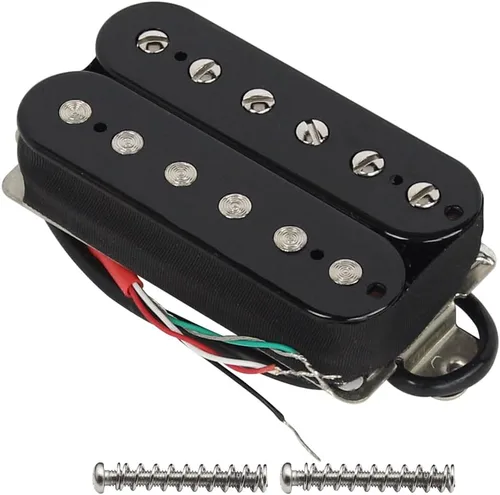 Miniatura 11 de FLEOR Pastillas Humbucker de guitarra eléctrica de cerámica de doble bobina para guitarra puente y pastillas para el cuello, color negro