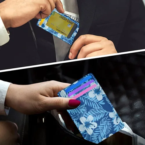 Miniatura 6 de Billetera de cuero minimalista delgada, bolsillo frontal con bloqueo RFID para tarjetas de crédito, La funda para pasaporte es muy perfecta