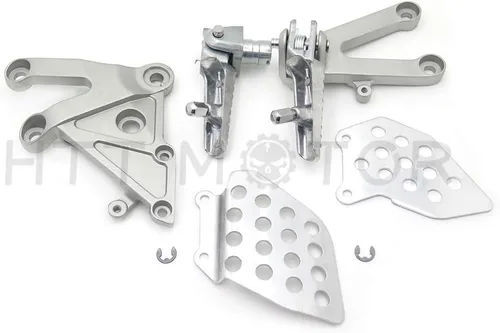 Miniatura 5 de MT390-007-POLISH Soporte de clavijas de pie delantero plateado compatible con CBR 600 RR 2003-2006
