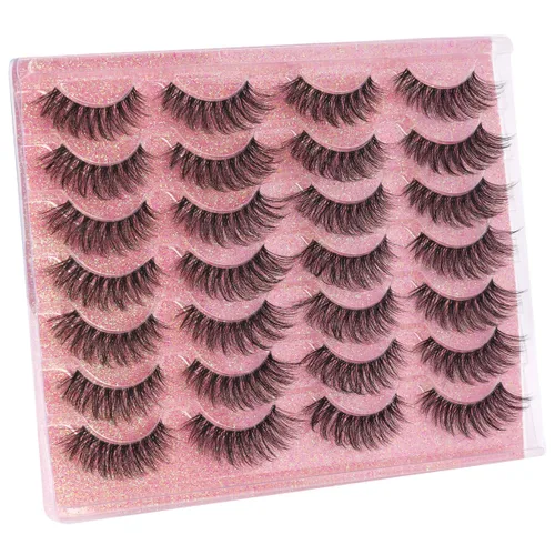 Miniatura 7 de Pestañas de aspecto natural, pestañas de imitación de visón, pestañas finas de banda transparente de 16mm, pestañas postizas naturales de ojo