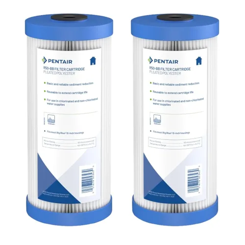 Miniatura 8 de Pentair Pentek R50 Filtro de agua de sedimentos, 10 pulgadas, cartucho de filtro de poliéster plisado debajo del fregadero, 10 x 2.5 pulgadas, 50