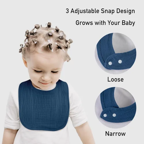 Miniatura 6 de Baberos de Muselina para Bebés que Babean para Niños y Niñas Unisex, Paquete de 6 Baberos de Bebé de Algodón Suave para Dentición y Babeo, Regalo