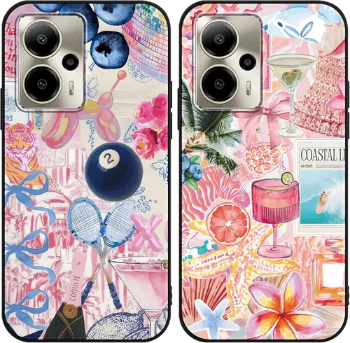 Miniatura 24 de Paquete de 2 Fundas de Teléfono con Lazo Rosa para Gabb Phone 4 6.1", Fundas con Patrón de Flores Florales con Lazo de Cinta Kawaii Lindo de Dibujos