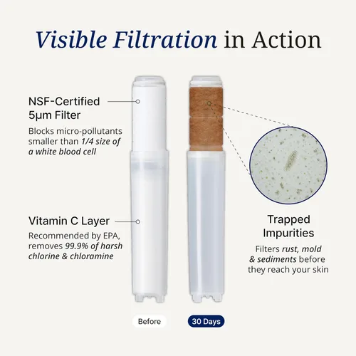 Miniatura 4 de SecondShower - Filtro clínicamente probado para la salud de la piel, elimina el 99% del cloro y la cloramina, filtración certificada NSF para agua