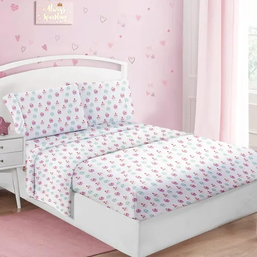 Miniatura 4 de Softan Juego de sábanas para niños, tamaño individual, sábana bajera ajustable y funda de almohada de microfibra, transpirable y suave como la seda