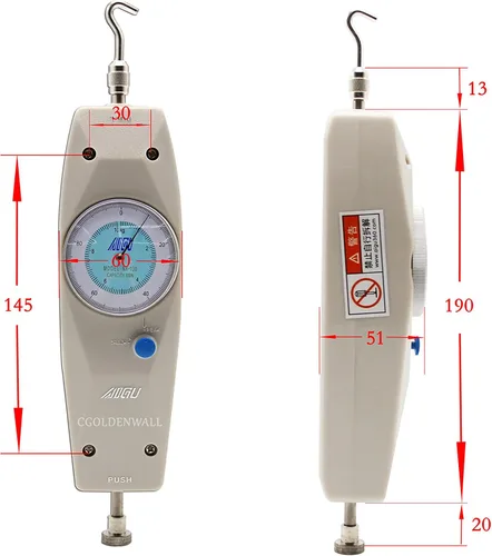 Miniatura 6 de CGOLDENWALL Probador profesional 100N /10Kgf del indicador de fuerza del empuje del empuje del PDA