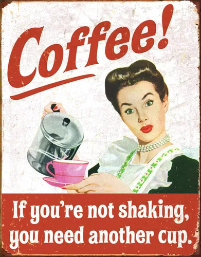Miniatura 12 de Desperate Enterprises Cartel de lata con texto en inglés «Caffeine Is My Only Cardio – Carteles divertidos – Letreros de metal vintage nostálgicos