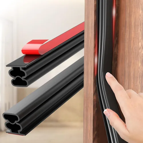 Miniatura 13 de alophoty Burlete para puerta – Tira de sellado de puerta de goma TPE autoadhesiva de 10 pies para marco de puerta, sello de ventana, aislamiento
