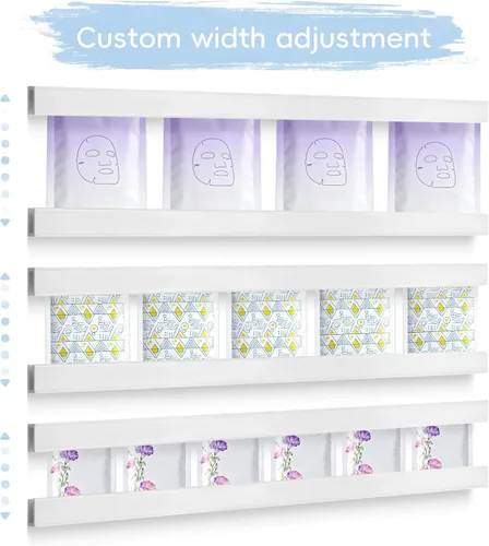 Miniatura 7 de Paquete de 12 organizadores de yogur ajustables para refrigerador con cintas autoadhesivas, soporte de almacenamiento para refrigerador que ahorra