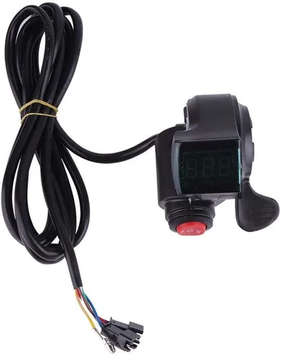 Tbest Acelerador de pulgar, acelerador con pantalla, conjunto de control de velocidad del acelerador de pulgar de 12 V 99 V para scooter eléctrico