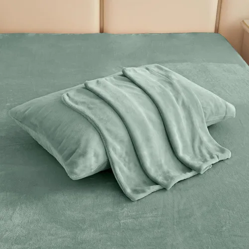 Miniatura 69 de Viviland Juego de sábanas de microforro polar tamaño matrimonial, sábanas ajustadas tipo franela para Navidad con bolsillo de 15" de profundidad