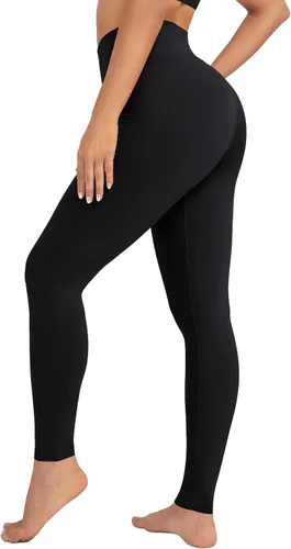 VALANDY Leggings de cintura alta para mujer, elásticos, control de abdomen, entrenamiento, correr, yoga, pantalones, tallas regulares y grandes