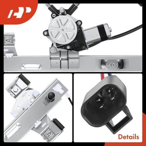Miniatura 8 de A-Premium Elevalunas eléctrico con motor (2 pines) compatible con Pontiac Grand Prix 2004 2005 2006 2007 2008 sedán trasero izquierdo del lado