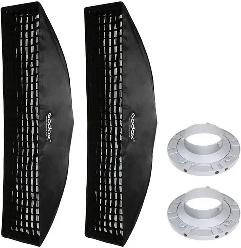 Godox Caja de luz de rejilla de panal de abeja de 14 x 63 pulgadas (13.8 x 63.0 in) con anillo de velocidad de montaje Bowens para iluminación