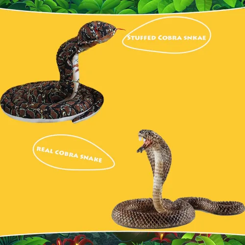 Miniatura 3 de ELAINREN Almohada Rellena de Cobra Marrón Ultra-Suave Gran Serpiente Realista Juguete de Peluche Cuddle Muñeca de Peluche de Pitón Realista