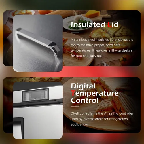 Miniatura 4 de Atosa MSF8301GR - Refrigerador de mesa de preparación de sándwiches y ensaladas de 27 pulgadas para restaurante, hotel, delicatessen, cafetería, 1