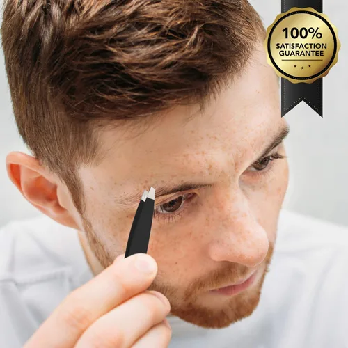 Miniatura 8 de Pinzas de acero inoxidable negras de precisión Punta inclinada profesional y pinzas de punta astilla para cejas Herramienta de eliminación