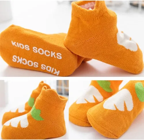 Miniatura 4 de Kisgyst 6 pares de calcetines de algodón antideslizantes para bebé, con suela antideslizante para recién nacido, niño y niña