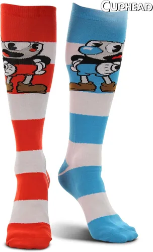 Miniatura 2 de elope Cuphead and Mugman - Calcetines a rayas hasta la rodilla