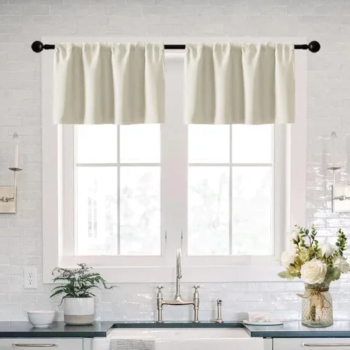 Miniatura 28 de XTMYI Cortinas de tela impermeable de 30 pulgadas para ventana de baño, cocina, mini ducha, pequeños paneles de cortina opacas cortos, juego de 2