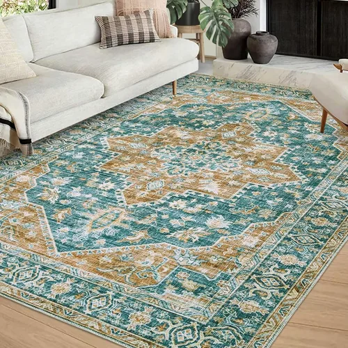 Miniatura 13 de COZYLOOM Alfombra vintage de 2 x 6 pies, estilo oriental con estampado floral, envejecida, estética, bohemia, de felpilla, para entrada, pasillo