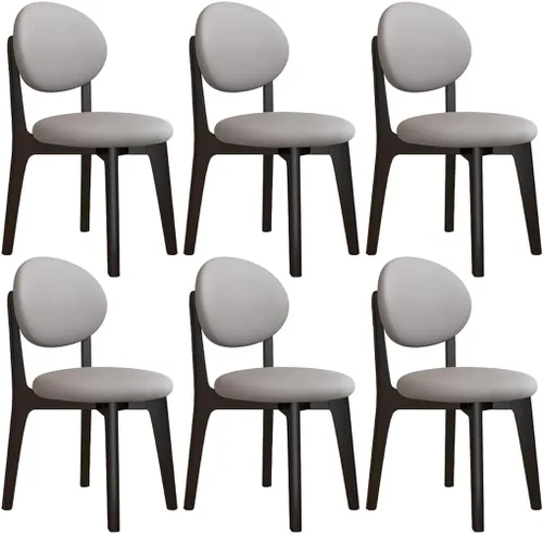 Miniatura 30 de YVYKFZD Juego de sillas de comedor, sillas de cocina de madera maciza, silla de comedor de granja con respaldo curvo, silla tapizada de cuero