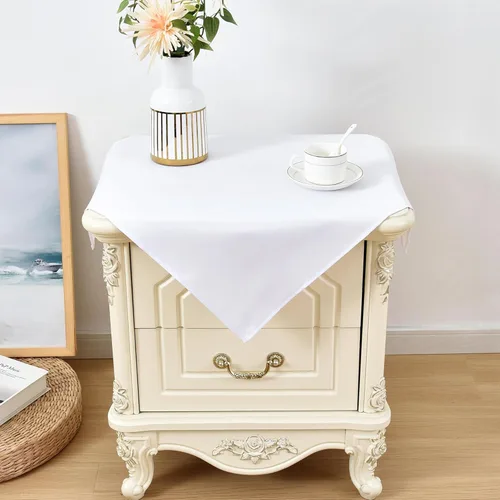 Miniatura 18 de Wolkemer Mantel cuadrado pequeño de 36 x 36 pulgadas, tela lavable, mantel sólido negro para decoración de mesita de noche, cabeceros, mesas