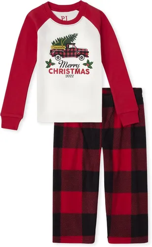 Miniatura 4 de The Children's Place - Pijama familiar de una pieza a juego para niños y bebés, pijamas de esqueleto de Halloween, forro polar