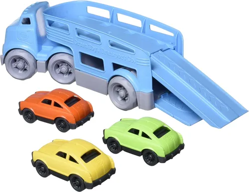 Miniatura 2 de Green Toys Portacoches, Azul CB - Juego de simulación, habilidades motoras, vehículos de juguete para niños. Sin BPA, ftalatos, PVC. Apto