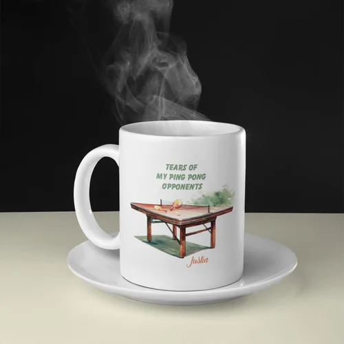 Miniatura 3 de Taza de tenis de mesa, Taza personalizada de la pelota de ping pong con el nombre, Taza de café de tenis de mesa personalizada, Taza del amante