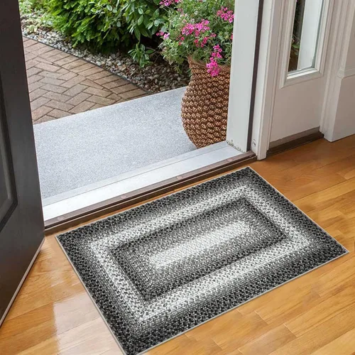 Miniatura 16 de ROYHOME Tapete pequeño para puerta de 2 x 3 pies, alfombra de área lavable, alfombras de área con estampado trenzado bohemio, alfombra de área