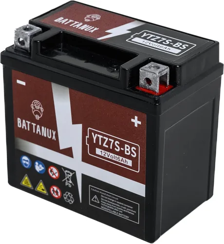 Batería y batería de motocicleta YTZ7S-BS, sellada SLA/AGM 12V6Ah ATV/UTV/Moto de nieve/moto de moto, batería sin mantenimiento y sin herramientas