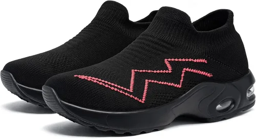 Miniatura 9 de LARNMERN Zapatos deportivos de punta de acero para mujer, zapatos de trabajo con puntera de seguridad, con amortiguación de aire, zapatos casuales