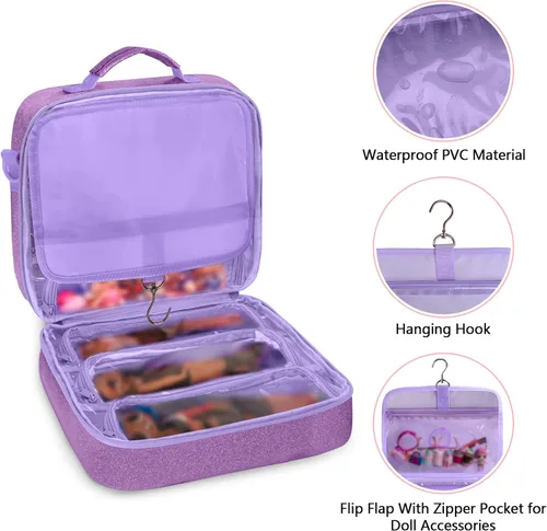 Miniatura 2 de LoDrid Funda de transporte para muñecas compatible con LOL Surprise OMG, organizador de exhibición compatible con muñecas Big Sister de 3 pulgadas