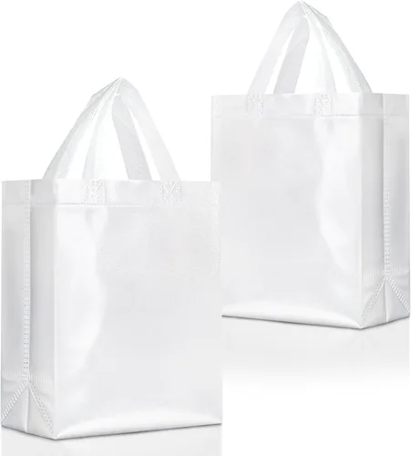 Miniatura 28 de Nush Nush Bolsas de Regalo Rojas Tamaño Mediano – Juego de 12 Bolsas de Regalo Rojas Brillantes Reutilizables con Asas - Bolsa Ideal para Regalos