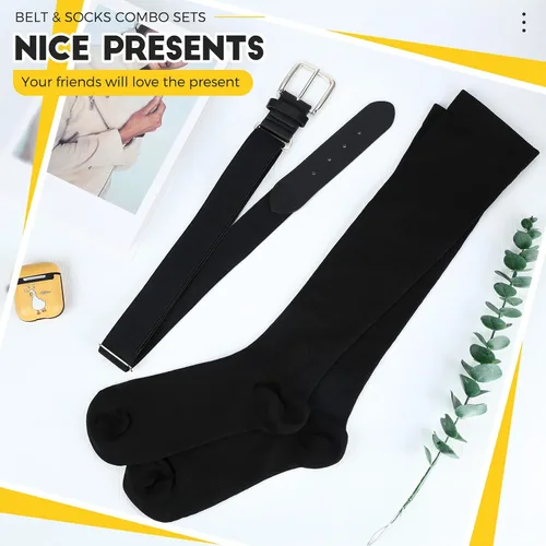 Miniatura 7 de SATINIOR Conjunto combinado de 3 pares de calcetines de béisbol y 3 cinturones para jóvenes y adultos para béisbol y sóftbol y calcetines