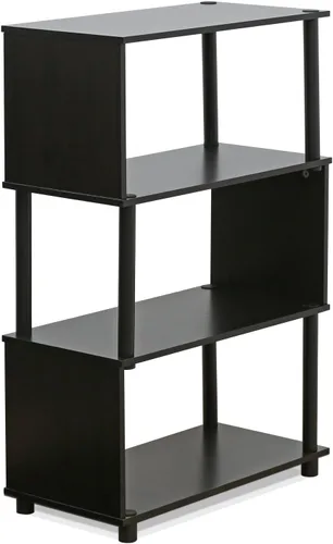 Miniatura 6 de FURINNO Brahms - Estantería de almacenamiento, 3 niveles, roble negro/negro