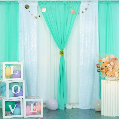 Miniatura 63 de DUOBAO Cortina de gasa naranja transparente de 10 pies, 2 paneles de 29 x 120 pulgadas, cortinas de tela de gasa para ceremonia de boda, cortinas