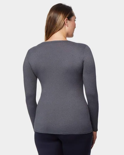 Miniatura 4 de 32 Degrees Heat - Camiseta de manga larga con cuello redondo y cuello redondo para mujer
