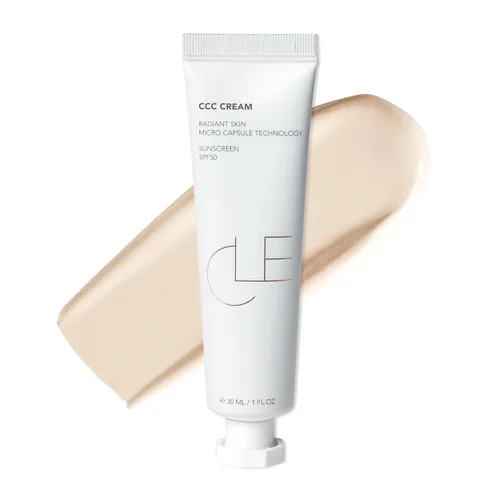 CLE Cosmetics CCC Cream (Neutral Fair 101 / SPF 50) – Corrector de color con protector solar – Base ligera e hidratante – BB & CC Hybrid – Cobertura