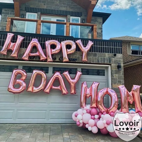 Miniatura 3 de Lovoir Globos grandes de 40 pulgadas de oro rosa con letra C de gran tamaño, globo de helio de aluminio de Mylar para decoración de fiesta de Letra
